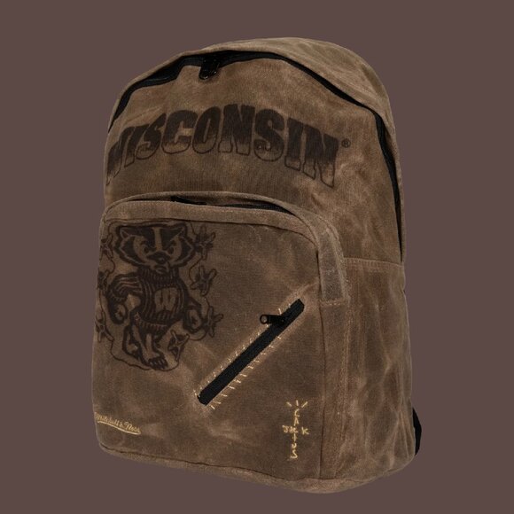 Cactus Jack by Travis Scott Other - Travis Scott X Mitchell and Ness Wisconsin Badgers Backpack Brown